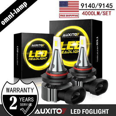 #ad 4000LM Extremely Bright 60W High Power H10 9145 9140 LEDDRL Fog Lights Bulbs $19.94