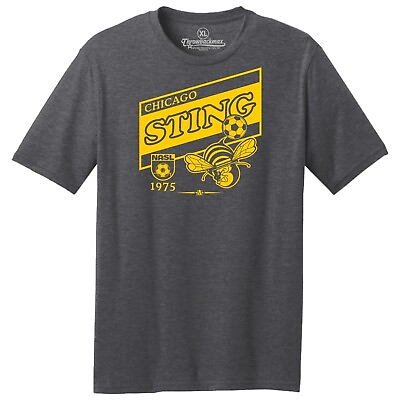 #ad Chicago Sting 1975 Logo NASL Soccer TRI BLEND Tee Shirt $22.00