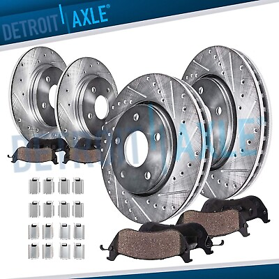 #ad Front Rear Drilled amp; Slotted Rotors Brake Pads for 2007 2017 Jeep Wrangler $185.10