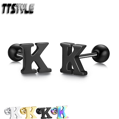 #ad TTStyle Surgical Steel Initial Letter K Ear Cartilage Tragus Earrings NEW AU $8.99