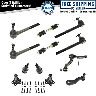 #ad Ball Joint Tie Rod Pitman Idler Arm Sway Bar Link 12pc Steering Suspension Kit $134.82