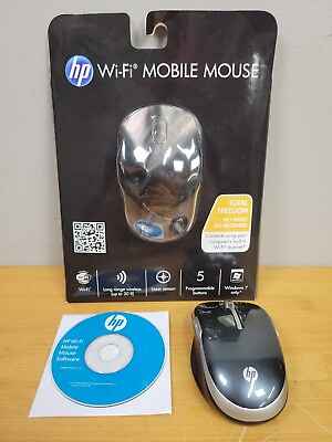 #ad Windows 7 HP Wi Fi Wireless Mobile Black Silver Total Freedom Mouse $9.00