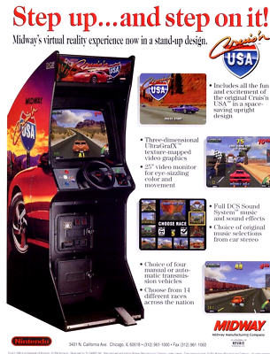 #ad Cruisn USA Arcade FLYER Original 1994 NOS Video Game Promo Art Cruising Upright $15.00