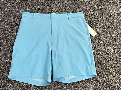 #ad All In Motion Golf Shorts Men#x27;s Sz 36 Sky Blue Flat Front $30 8 inch inseam $10.99