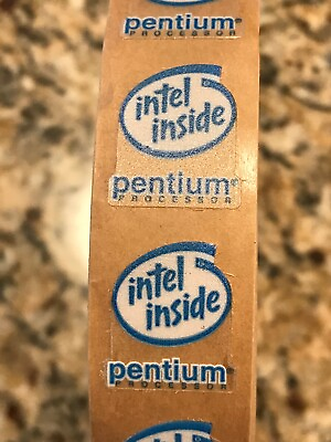 #ad Original Intel Pentium processor Intel Inside case sticker badge NEW from roll $2.50