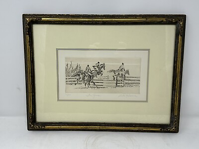 #ad William Reese Signed Original Etching by American Artist THE FENCE $75.00