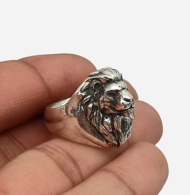 #ad Lion Head Ring 925 Sterling Silver Handmade Ring Lion Lover Ring Gift For Her $14.50