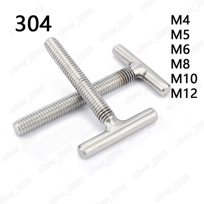 #ad 304 Stainless Steel T Shaped Screws Welding Screws M4 M5 M6 M8 M10 M12 $10.36