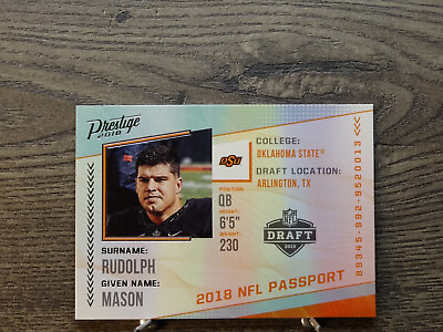 #ad 2018 Prestige NFL Passport #18 Mason Rudolph $1.50