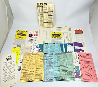 #ad Vintage Paper Ephemera LOT Aviation Air Travel Tickets Brochure 1980#x27;s 1990#x27;s $19.99