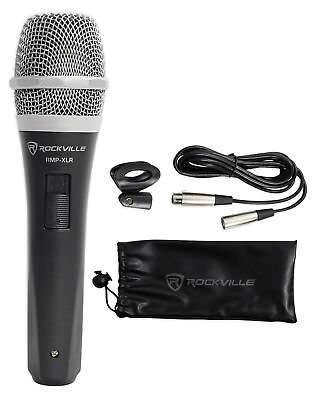#ad Rockville RMP XLR Dynamic Cardioid Professional Microphone W 10#x27; XLR CableClip $16.95