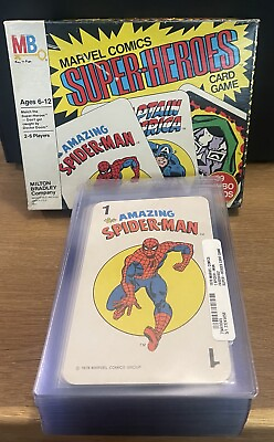 #ad 1978 Marvel Comics Super Heroes Card Game COMPLETE W BOX RARE ———— READ $157.50