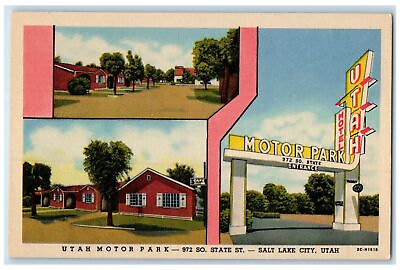 #ad c1940#x27;s Utah Motor Park amp; Restaurant Multiview Salt Lake City Utah UT Postcard $9.95