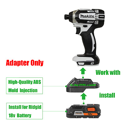 #ad 1x Makita 18V Cordless Compact Tools Adapter For Ridgid 18V HYPER Li Ion Battery $26.69