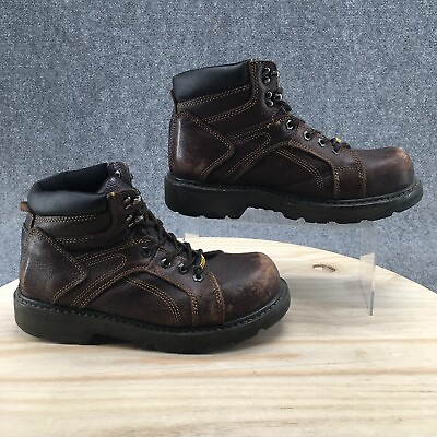 #ad Mack Safety Working Boots Mens 9 Steel Toe Ankle Top Lace Up 16751239 Brown $25.20