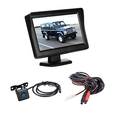 #ad 4.3 inch Car Rearview Monitor Display Reverse Image Integrator Backup Camera Kit $34.55