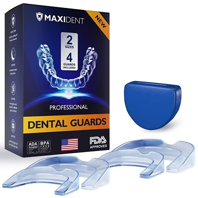 #ad Mouth Guard 2 Sizes Pack of 4 for Teeth Grinding Clenching Bruxism Sport $13.99