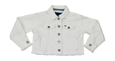 #ad Tommy Hilfiger Toddler Girls Size 2T Button Front Love Print Denim Jacket NWT $24.95