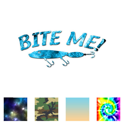#ad Bite Me Fishing Lure Vinyl Decal Sticker Multiple Patterns amp; Sizes ebn802 $3.71