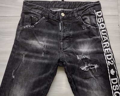 #ad DSQUARED2 ICON Classic Kenny Twist Jeans Men#x27;s Size 46 Black Wash Very Rare $99.95