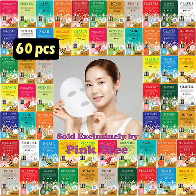#ad Malie 60 pcs Ultra Hydrating Essence Korean Mask Pack Korean Cosmetic Sheets $29.98