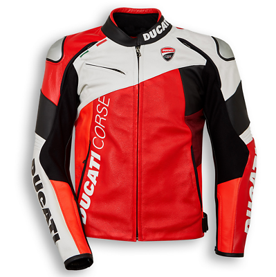 #ad Modex DUCATI Racing Biker Motorcycle Leather Jacket Motorbike Cowhide Leather $145.28