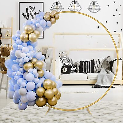 #ad #ad 6.6FT Round Backdrop Stand Golden Circle Balloon Arch Wedding Ring Arch Stand $25.99