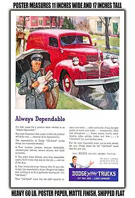 #ad 11x17 POSTER 1947 Dodge Panel Truck Always Dependable $16.16