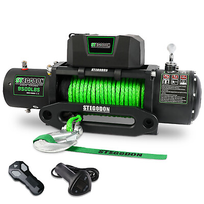 #ad STEGODON 9500LBS Electric Winch 12V Synthetic Rope Towing Truck Off Road $279.90