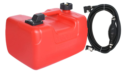#ad 3 Gal 12L Portable Boat Fuel Tank With Hose Connector For Marine Outboard Motor $63.15