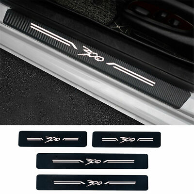 #ad 4*Carbon Fiber Leather Car Door Sill Protector Stickers for Chrysler 300 C 300S $13.49
