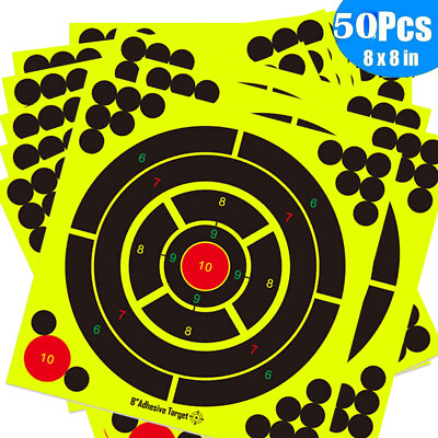 #ad 50Pack 8#x27;#x27; Shooting Targets Reactive Splatter Range Paper Target Gun Shoot Rifle $15.95