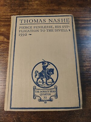 #ad 1924 Vintage Book: Pierce Penilesse His Supplication To The Divell Devil Nashe $49.99