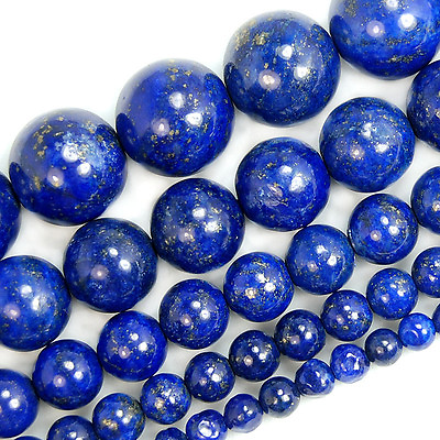 #ad Natural Lapis Lazuli Gemstone Beads 15quot; 4mm 6mm 8mm 10mm 12mm 14mm Pick Size $8.99