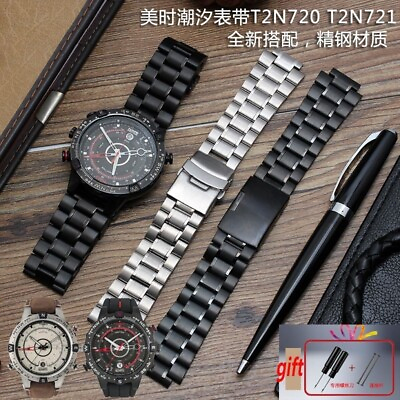#ad Stainless Steel Watchband Fit For TIMEX T2N720 T2N721 TW2R55500 T2N721 Strap $38.99