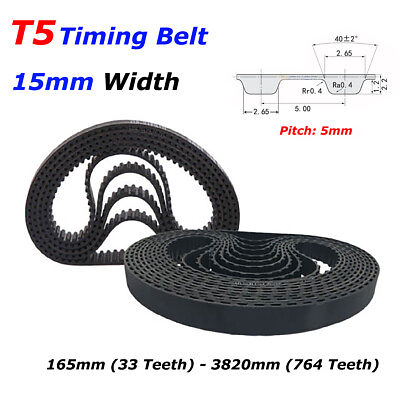 #ad T5 Synchronous Timing Belt Closed Loop 15mm Width Pitch 5mm for 3D Printer CNC $3.59