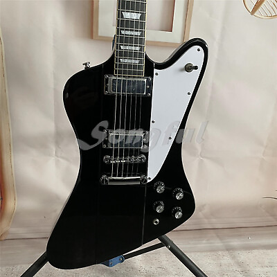 #ad 6 String Black Firebird Electric Guitar Mahogany Bodyamp; Neck Solid Body in Stock $251.75