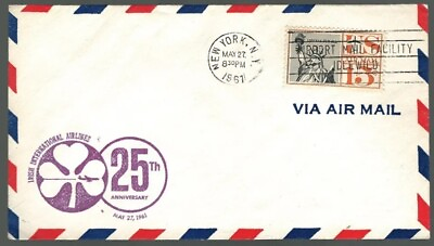 #ad US First Flight Cover Irish Air New York AMF to Dublin Ireland 1961 US Scott c63 $0.99