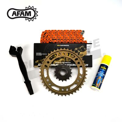 #ad #ad AFAM Orange Chain and Sprocket Kit Alloy for Aprilia 450 MXV M Cross 10 13 GBP 114.00