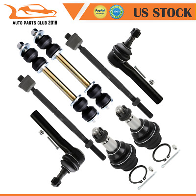 #ad 8pcs Front Lower Ball Joints Sway Bar Tie Rod Fits 2014 2018 GMC Sierra 1500 $99.64