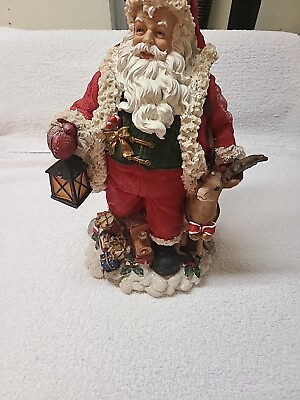 #ad Large Resin Santa with Toys and a Reindeer 12quot; Tall $20.99