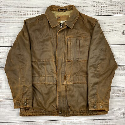 #ad Columbia Men’s XCO Canvas Rancher Coat Jacket Large Brown Heavy Duty Cotton $69.99