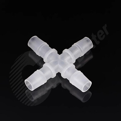 #ad 2.4 12.7mm 4 Way Cross Joiner Plastic Hose Connector Air Petrol Water Fuel Barbe $2.25