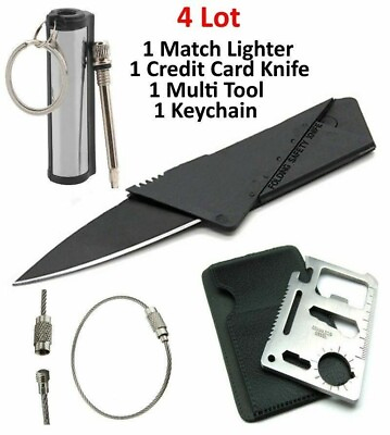 #ad Waterproof Match Permanent Lighter Striker Fire Starter Emergency Survival Kit $10.49