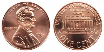 #ad 2003 P Lincoln Penny Uncirculated $1.49