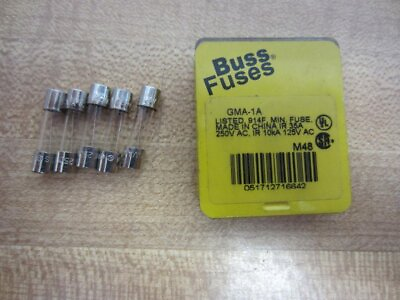 #ad Bussmann GMA 1A Fuse 1A 250V Buss GMA1A Pack of 5 $7.28