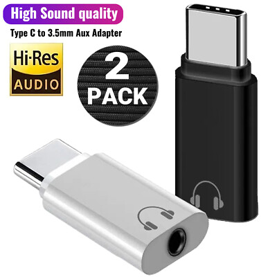 #ad #ad 2 Pack USB C Type C Adapter Port to 3.5MM Aux Audio Jack Earphone Headphone Car $5.49