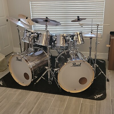 #ad Pearl Export 8 pc drum set with Zildjian cymbals $1650.00