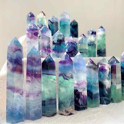 #ad Wholesale Lot 1LB Rainbow Fluorite Tower Point Obelisk Healing Crystal Specimens $36.00