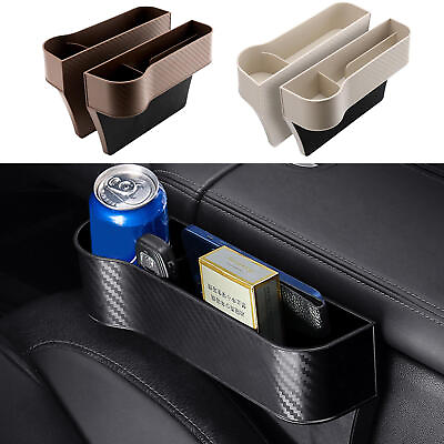 #ad 2× Carbon Fiber Auto Car Seat Gaps Catcher Crevice Pocket Storage Box Organizer $17.55